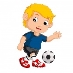 Premium Vector | Cartoon boy playing football
